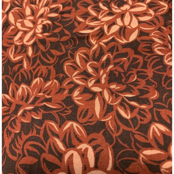 Vintage Floral Fabric 1/2 yard Burgundy Sewing Crafting Quilting Unique Retro Pa - Picture 4 of 6